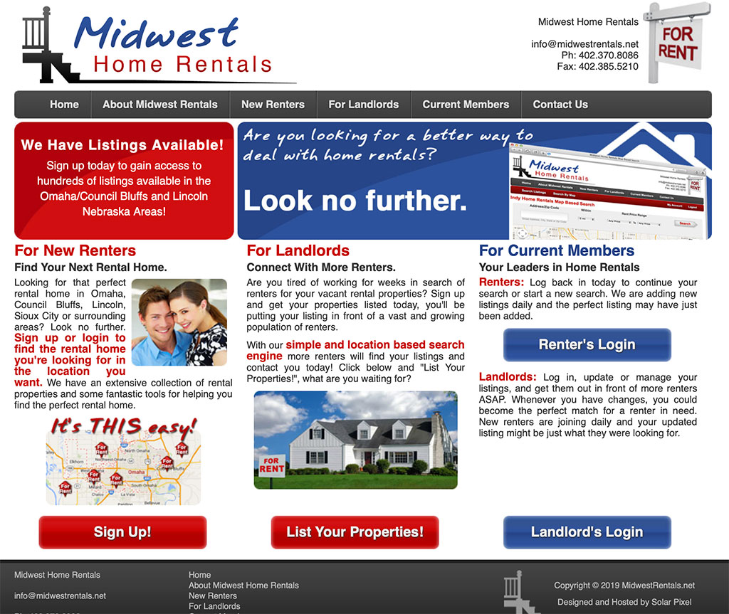 Midwest Rentals Website