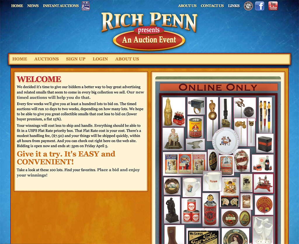 Rich Penn Instant Auctions Website