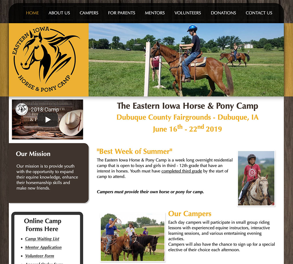 Eastern Iowa Horse & Pony Camp Website