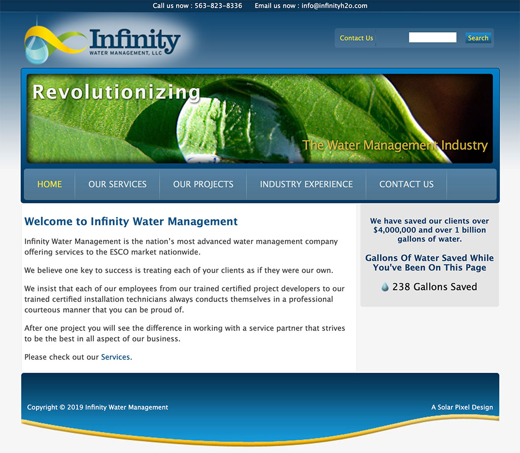 Infinity H2O Website